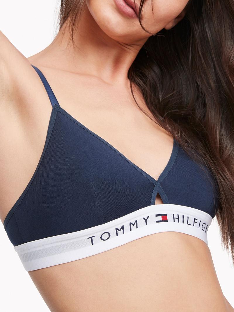 Női Tommy Hilfiger Triangle Melltartók Sötétkék | HU 537CTV